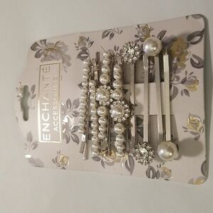 Women's Enchante Accessories; White and Silver; 2 1/2 Inches Each